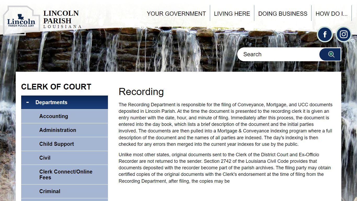 Recording | Lincoln Parish Louisiana